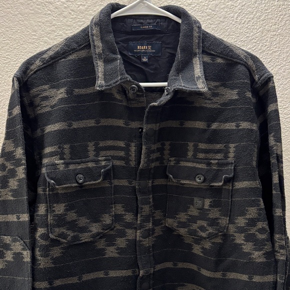 Roark Black and Gray Patterned Shirt Jacket - Picture 2 of 3